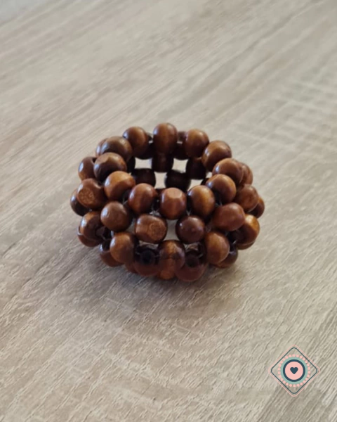 Porta Servilletas Erizo en Perlas Color Madera