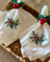 Servilleta de Tela 100% algodón blanco invierno bordada Berries - comprar online