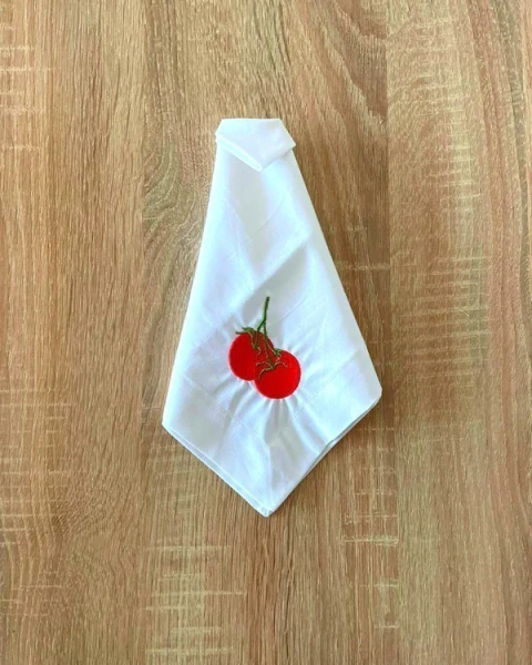Servilletas de Tela Bordada Tomate