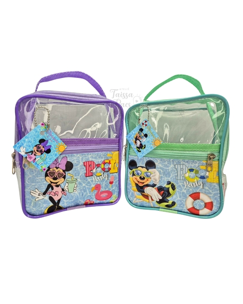 Bolsa carteiro cristal com bolso alça de mão