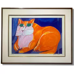 Aldemir Martins serigrafia "Gato Laranja"