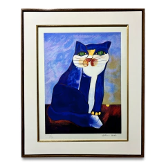 Aldemir Martins serigrafia "Gato Azul" 3