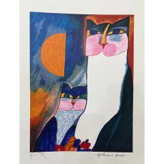 Aldemir Martins serigrafia "Gatos Azuis" - comprar online