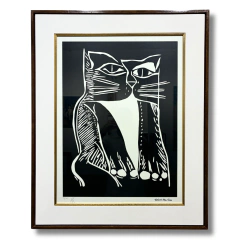 Aldemir Martins serigrafia "Silhueta Preta de Gato"