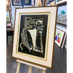 Aldemir Martins serigrafia "Silhueta Preta de Gato" na internet
