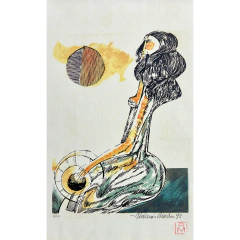 Aldemir Martins serigrafia assinada "Rendeira" - comprar online