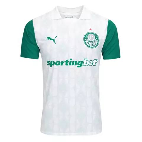 camisa-palmeiras-ii-away-25-26-torcedor-Fan-masculino-puma-branca e verde-verdao-porco-america do sul-brasil-brasileirao-serie a-copa do brasil-libertadores