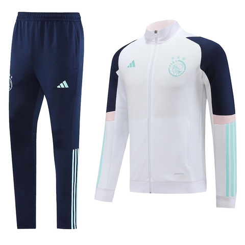 kit-treino-ajax-away-23-24-adidas-branco e azul-conjunto-europa-holanda-eredivise-copa da holanda-champions league
