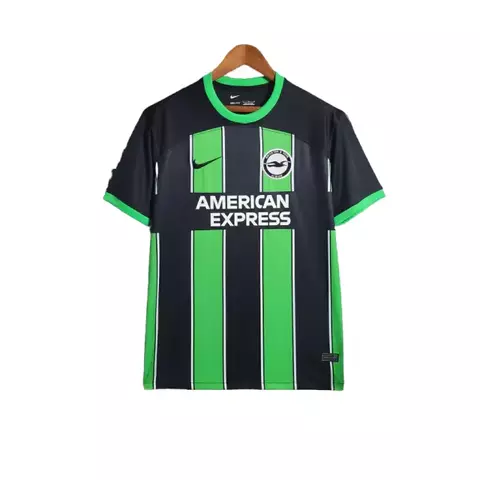 camisa-brighton-ii-away-23-24-torcedor-torcedora-Fan-masculino-nike-verde e preta-europa-inglaterra-premier-league-copa da inglaterra-champions league