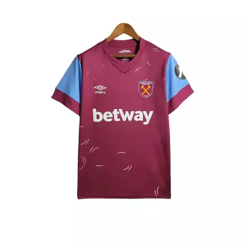camisa-west-ham-i-home-23-24-torcedor-torcedora-Fan-masculino-umbro-vinho e azul-europa-inglaterra-premier-league-copa da inglaterra-champions league
