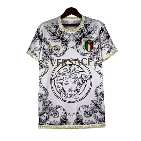 camisa-seleçao-italia-ediçao-especial-versace-23-24-torcedor-torcedora-Fan-masculino-adidas-branca-italia-europa-copa-do-mundo