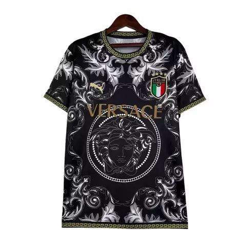 camisa-seleçao-italia-ediçao-especial-versace-23-24-torcedor-torcedora-Fan-masculino-adidas-preto-italia-europa-copa-do-mundo
