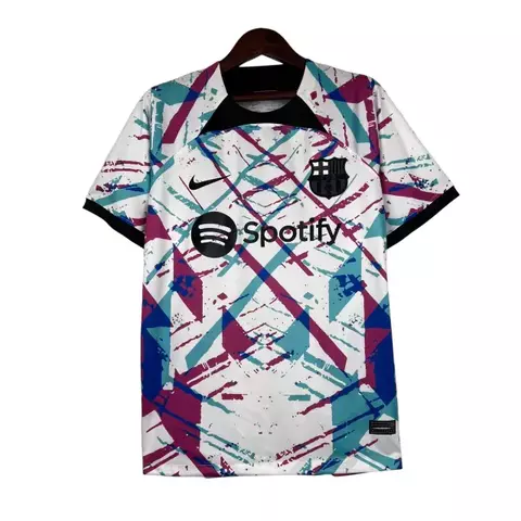camisa-barcelona-edicao-especial-23-24-torcedor-nike-masculina-branca-com-detalhes-em-preto-e-roxo-europa-la liga-copa da espanha-champions league