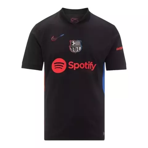 camisa-barcelona-ii-away-24-25-torcedor-torcedora-Fan-masculina-
nike-preta e vermelha-europa-espanha-la liga-copa da espanha-champions league