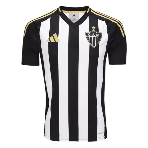 camisa-atletico mineiro-i-home-25-26-torcedor-Fan-masculino-adidas-preta e branco-galo-atletico-america do sul-brasil-brasileirao-serie a-copa do brasil-libertadores