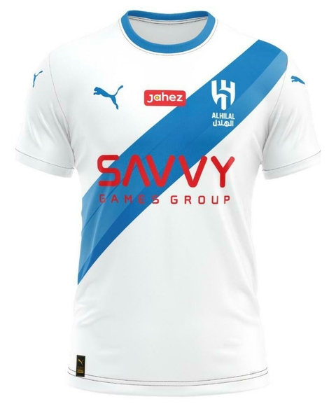 camisa-al-hilal-torcedor-fan-masculino-away-puma-23-24-branca-com-detalhes-em-azul-europa-emirados-arabes-liga-saudita-sauditao-neymar