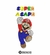 Matriz de bordado do personagem Super Mario, com letras coloridas acima do personagem.