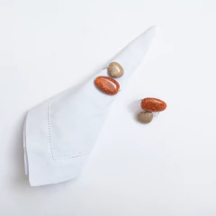 Porta Guardanapo Pedras Laranja e Bege - comprar online