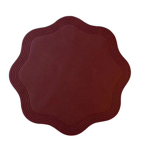 Jogo Americano Couro Burgundy Dupla Face Branco
