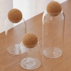 Conjunto 3 Potes em Vidro com Tampa de Cortiça - comprar online