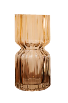 Vaso de Vidro Canelado Ambar - comprar online