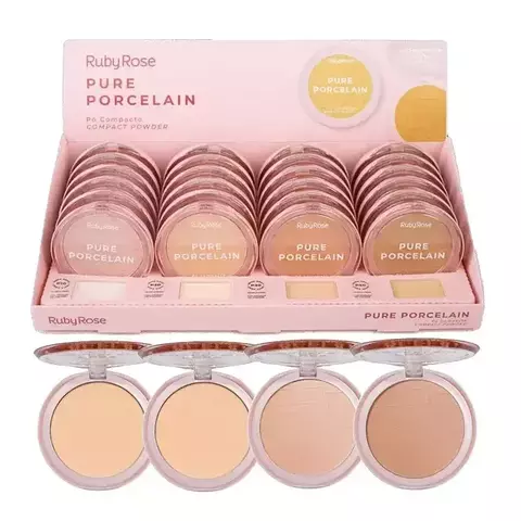 Caja x24 polvo compacto pure porcelain RUBY ROSE HB-M401