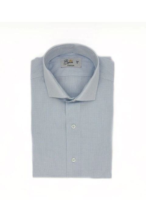 Camisa de puro alg - Cuadritos celestes - Art. 62202 - comprar online