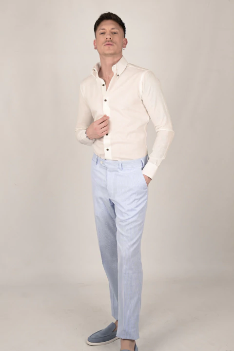 Camisa lino y algodón