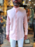 Camisa lino y algodón, cuello mao