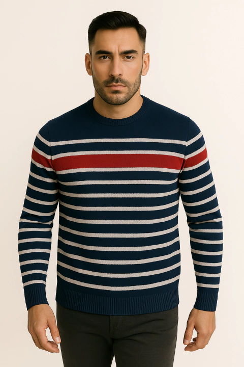 Sweater Escote redondo a rayas - comprar online