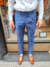 Pantalón Azul melange pinzado - comprar online