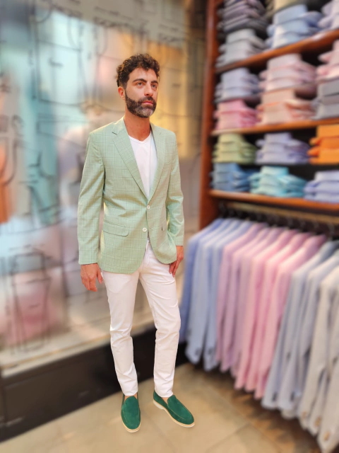 Saco Príncipe de Gales verde