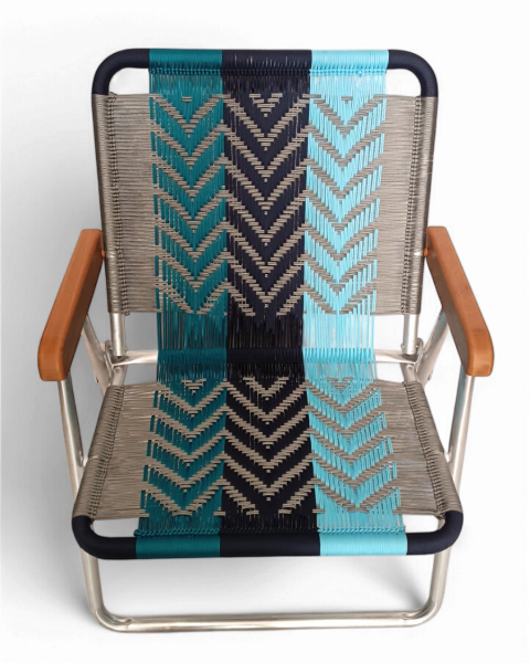 Bacutias Oversized – Onda Weave with Wooden Arms Model: BC-OVER04 | Colors: Gray, Navy, Baby Blue, and Turquoise