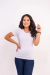 BLUSA EMILY DE MANGA CURTA COM GOLA V
