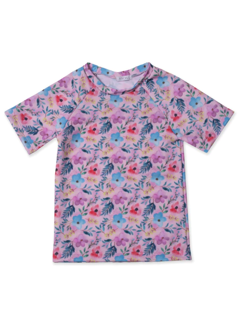REMERA UV FLORES VINTAGE ROSA