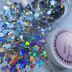 #1 Glitter mix plateado holo