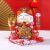 GATITO DE LA FORTUNA MANEKI NEKO DE PORCELANA CORONA ROJA (CON MOVIMIENTO DE VALANCEO EN SU BRAZO) - 32 CM DE ALTURA