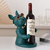 MR. BULLDOG GREEN DE RESINA DECORATIVO SOSTENEDOR - 27 CM DE ALTURA