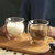 VASO DOBLE VIDRIO EN FORMA DE GSTO PINK - 200 ML