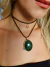 Colar Inicial Breeze - Marrom com Pingente Verde - Use Zein