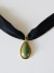 Choker Faixa Mystic - Faixa Preta com Pingente Verde