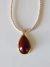 Colar Mystic - Bege com Pingente Marsala