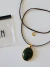 Colar Inicial Breeze - Marrom com Pingente Verde
