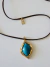 Colar Inicial Breeze - Marrom com Pingente Azul - comprar online