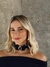 Choker Aura - Estampa Paisley Preta e Pingente Banhado - Use Zein