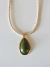 Colar Mystic - Bege com Pingente Verde - Use Zein