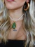 Colar Mystic - Bege com Pingente Verde na internet
