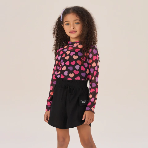 CONJUNTO INFANTIL TULE DE CORAÇÕES - PETIT CHERIE