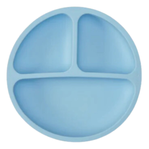PRATINHO EM SILICONE COM VENTOSA AZUL - BUBA
