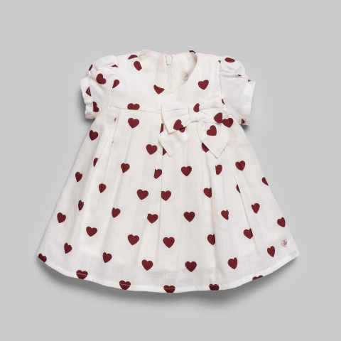 VESTIDO CORAÇÕES MANGA CURTA - ANJOS BABY - comprar online